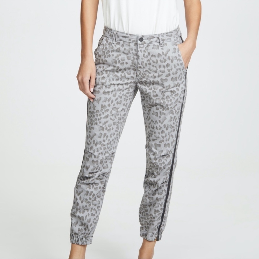 Sundry Cotton Twill Zip Leopard Print Jogger Sz 27 - Picture 5 of 16